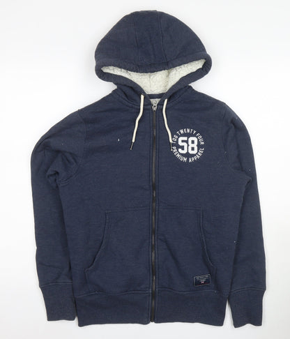 Mens UK Size S TOG Twenty Four Blue Full Zip Hoodie