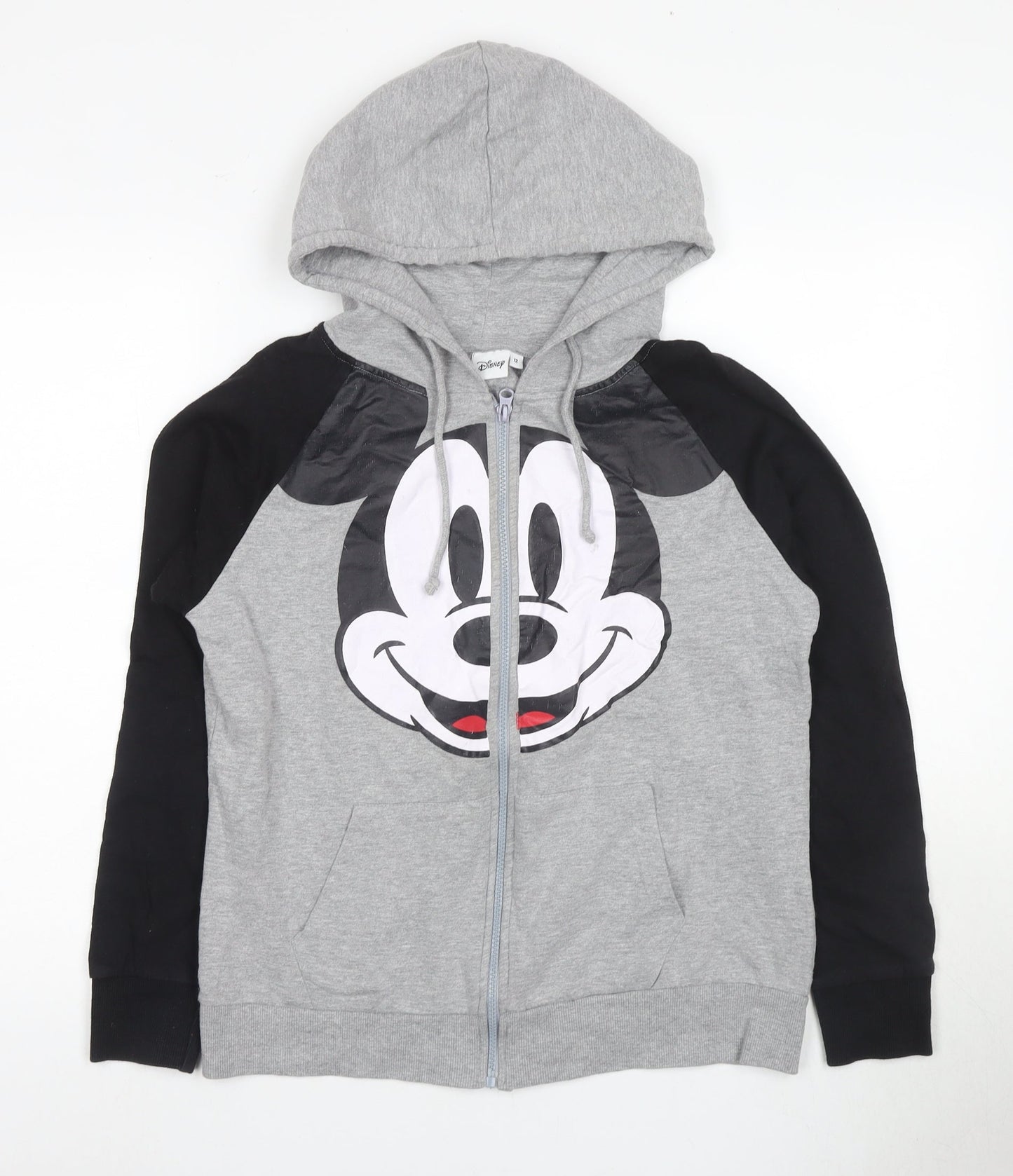 Womens UK Size 12 Disney Grey Full Zip Hoodie