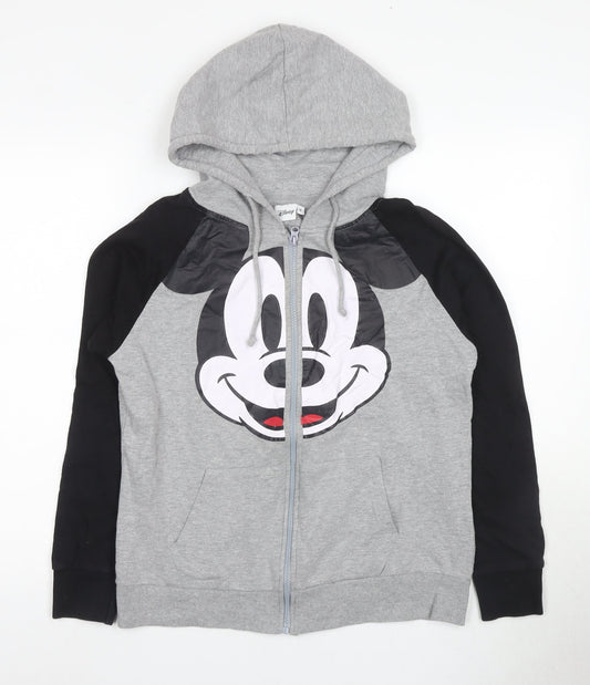 Womens UK Size 12 Disney Grey Full Zip Hoodie