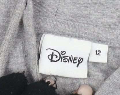 Womens UK Size 12 Disney Grey Full Zip Hoodie