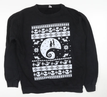 Front view of Stars & Stripes Black unisex l pullover sweatshirt