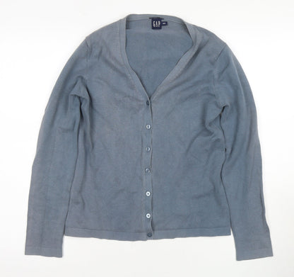 GAP Women's Blue Medium Cardigan with V-Neck