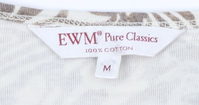 EWM Women's Brown Animal Print T-Shirt M