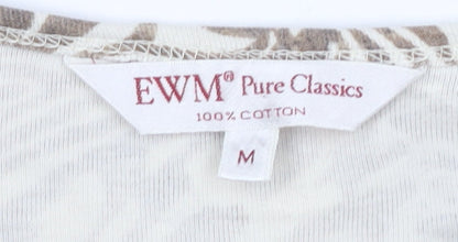 EWM Women's Brown Animal Print T-Shirt M