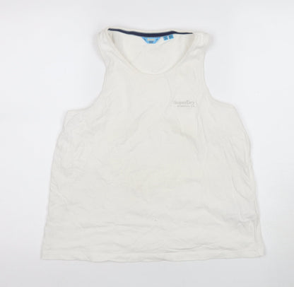 Womens UK Size 12 Superdry White Jersey Tank