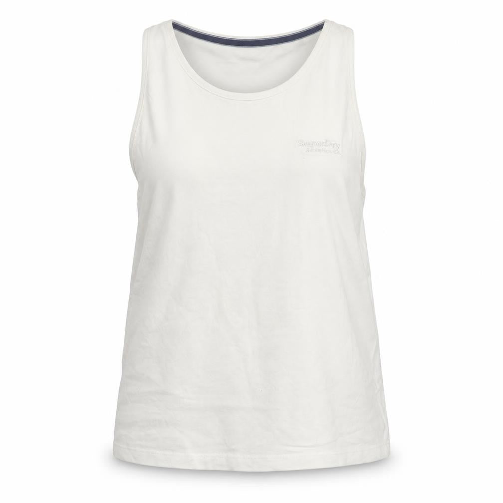 Womens UK Size 12 Superdry White Jersey Tank