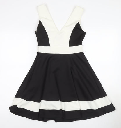 Lipsy Women's Black Fit & Flare Dress Size 8