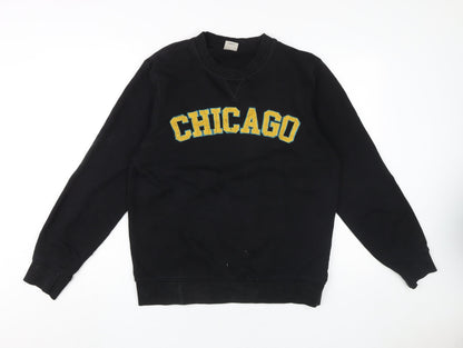 Mens UK Size M JACK & JONES Black Pullover Sweatshirt