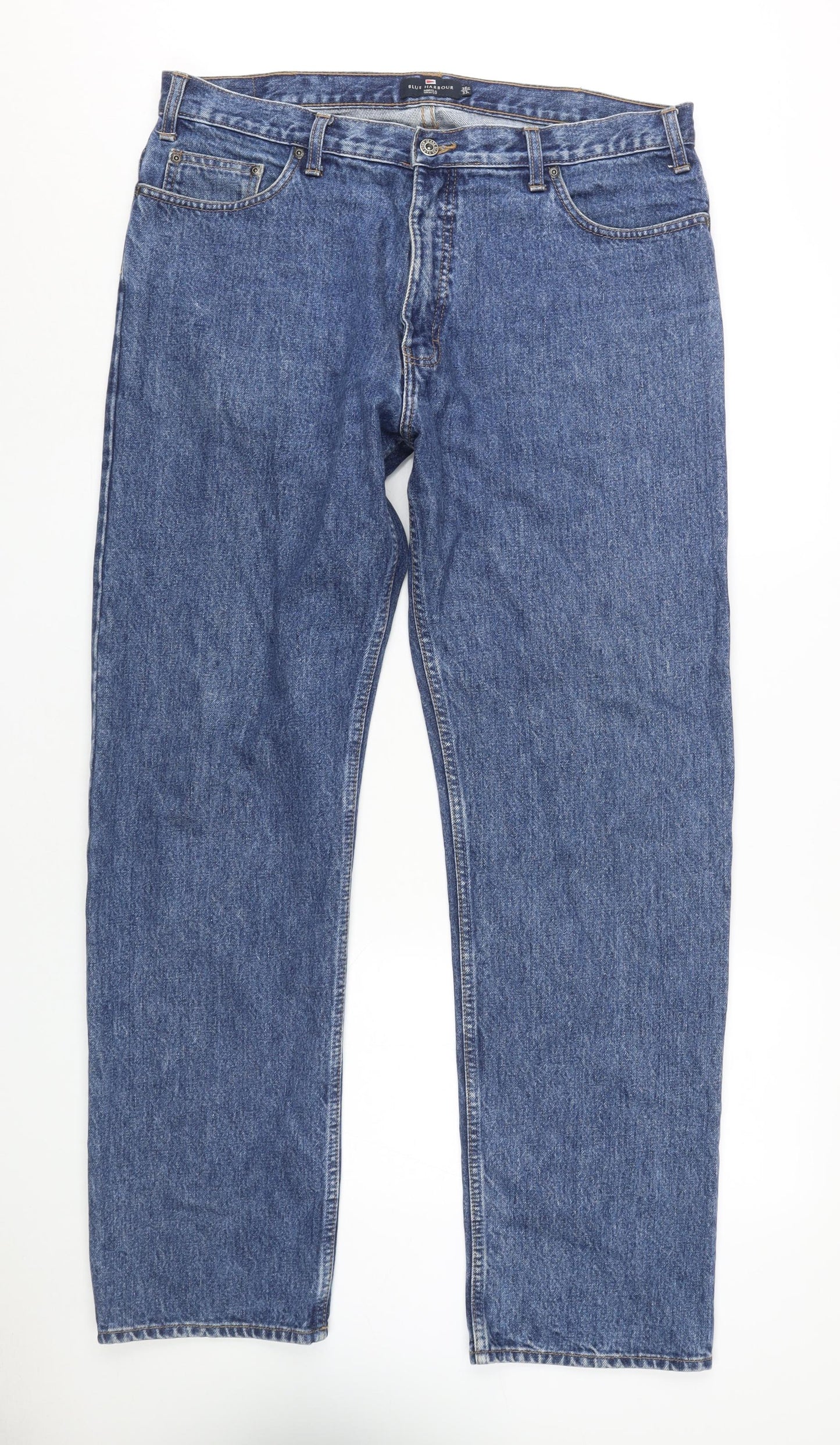 Marks and Spencer Men's Blue Straight Jeans - 38W 33L