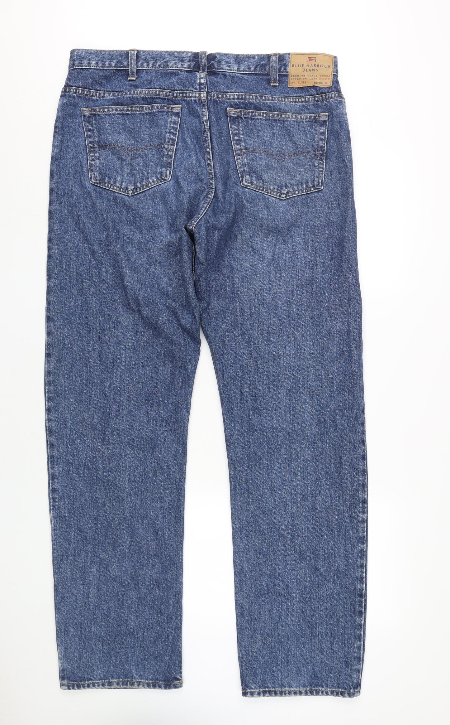 Marks and Spencer Men's Blue Straight Jeans - 38W 33L