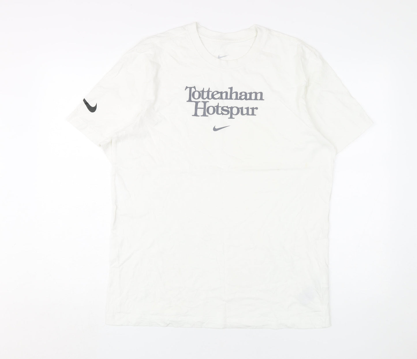 Nike Men's White Medium Sports T-Shirt with Logo