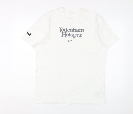 Nike Men's White Medium Sports T-Shirt with Logo