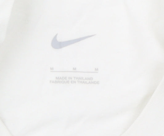 Nike Men's White Medium Sports T-Shirt with Logo
