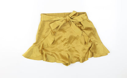 River Island Gold Wrap Shorts, Women, Size 12, Casual