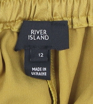 River Island Gold Wrap Shorts, Women, Size 12, Casual