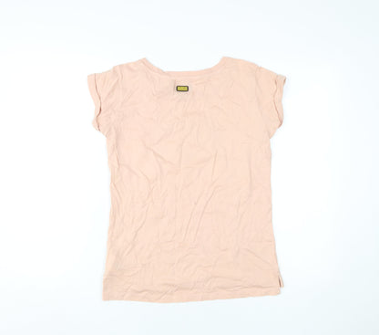 Barbour Women's Pink T-Shirt, Size 10, Short Sleeve
