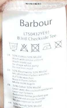 Barbour Women's Pink T-Shirt, Size 10, Short Sleeve