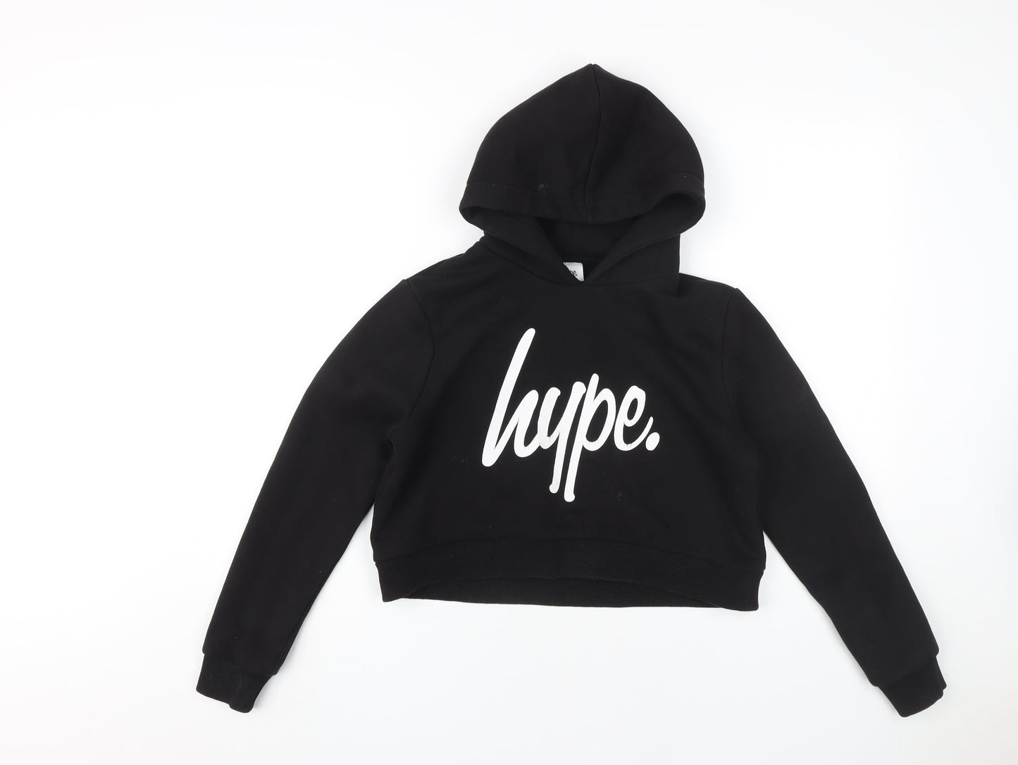 Hype Girls Black Pullover Hoodie, Logo Accents, 13 Years