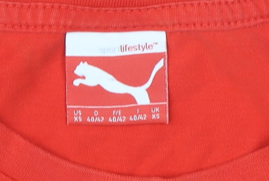 Puma Men's Red XS T-Shirt, Crew Neck, Cotton