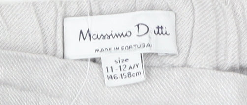 Massimo Dutti Boys Beige Linen Trousers 11-12 Years Elastic Waist