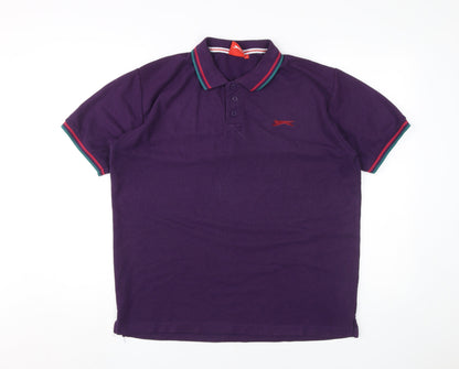 Slazenger Mens Purple Short Sleeve Polo Shirt L