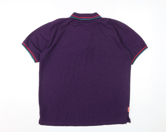 Slazenger Mens Purple Short Sleeve Polo Shirt L