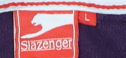 Slazenger Mens Purple Short Sleeve Polo Shirt L