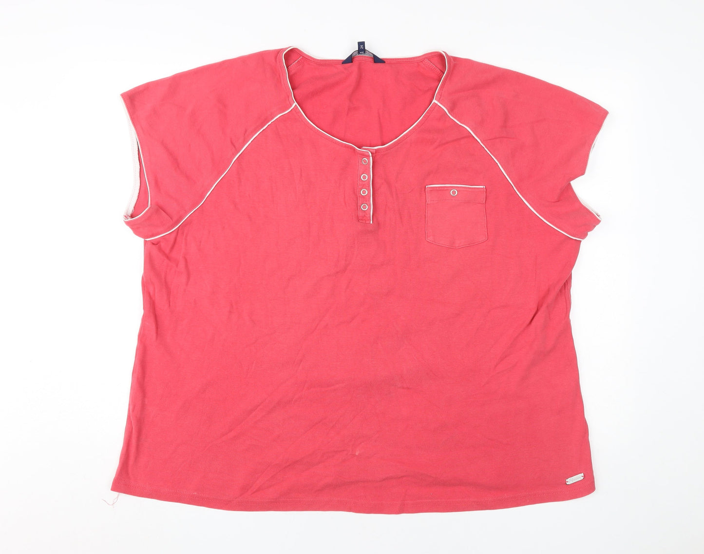 Maine New England Red Cotton T-Shirt, Size 24, Women’s Casual