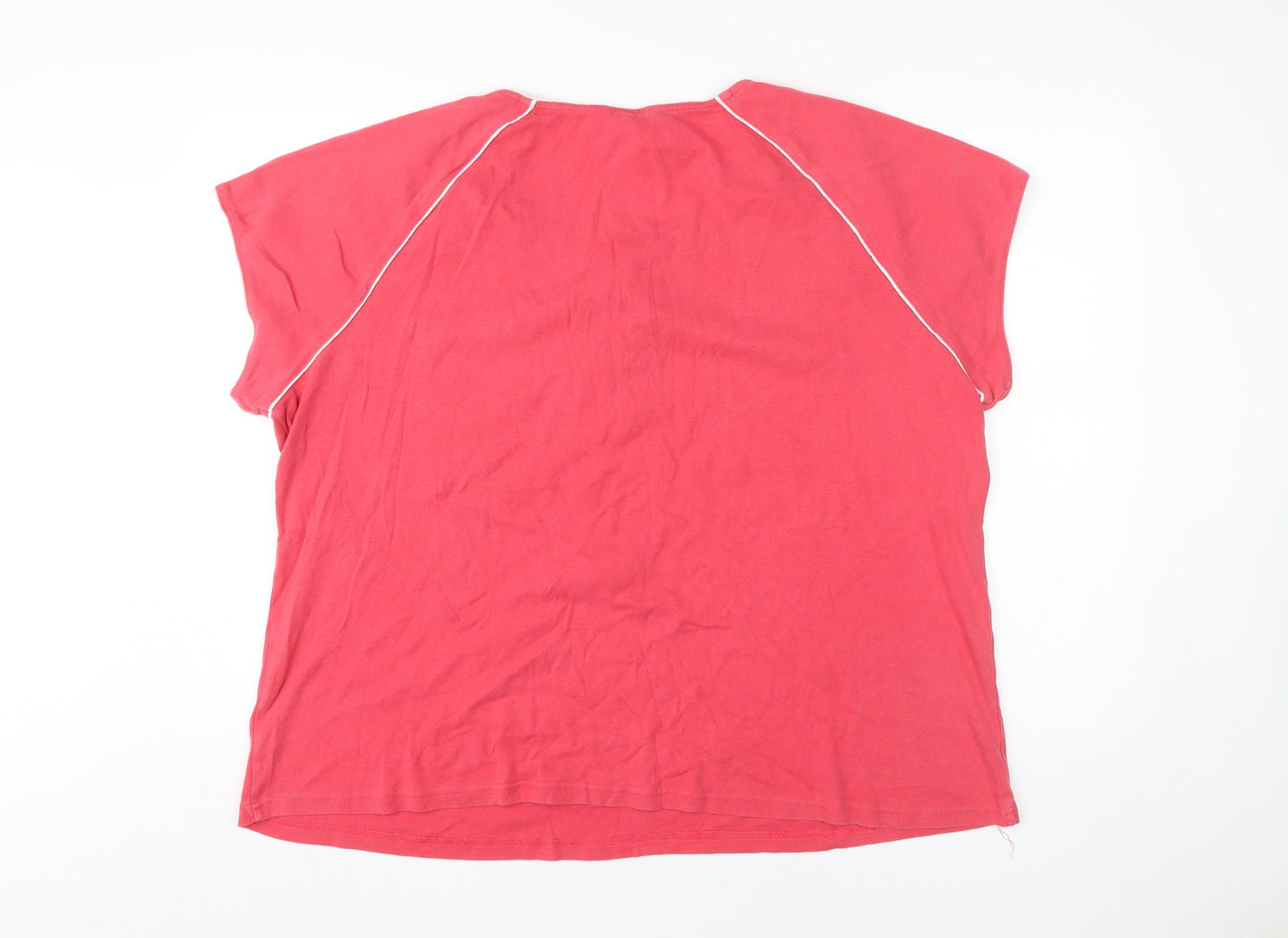 Maine New England Red Cotton T-Shirt, Size 24, Women’s Casual