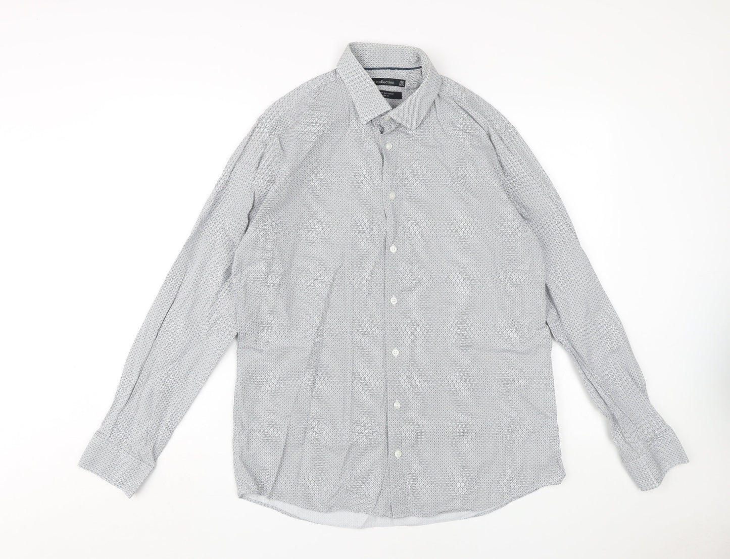 W Collection Men's White Slim Fit Dress Shirt 42