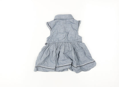 Calvin Klein Girls Blue Chambray Shirt Dress, 3-4 Years, Casual