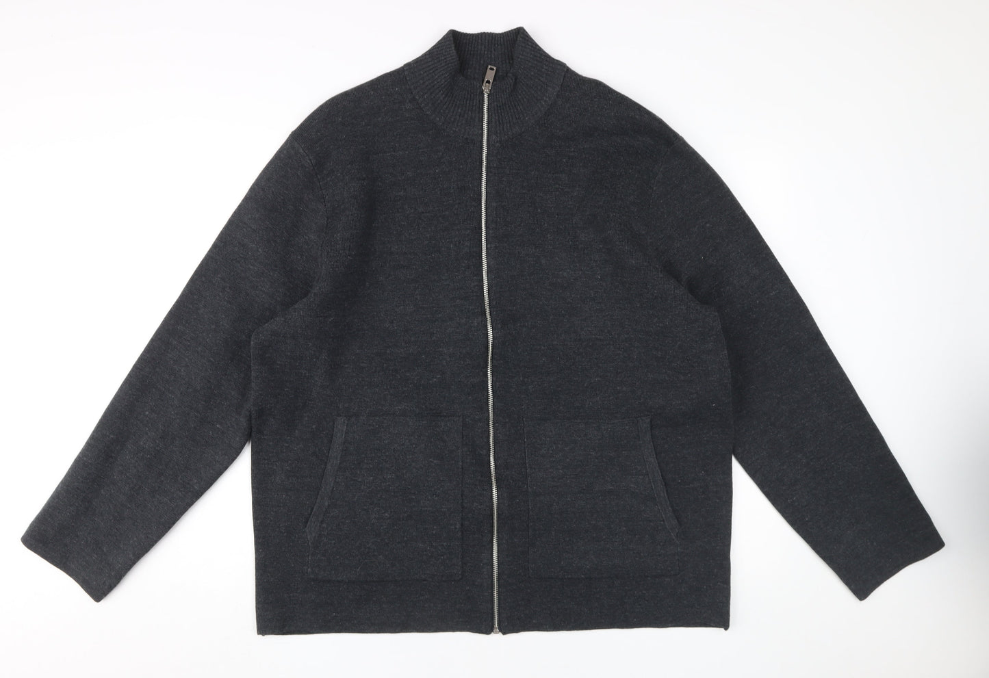 Marks and Spencer Men's Black 2XL Full Zip Jumper