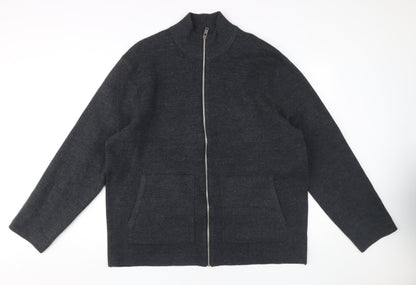 Marks and Spencer Men's Black 2XL Full Zip Jumper