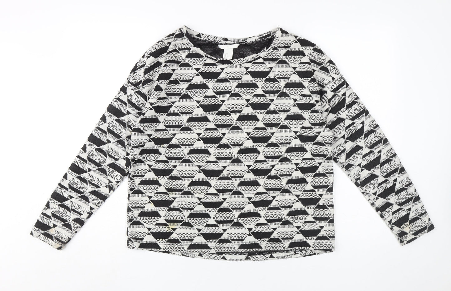 Womens UK Size 12 H&M Black Basic Long Sleeve Top