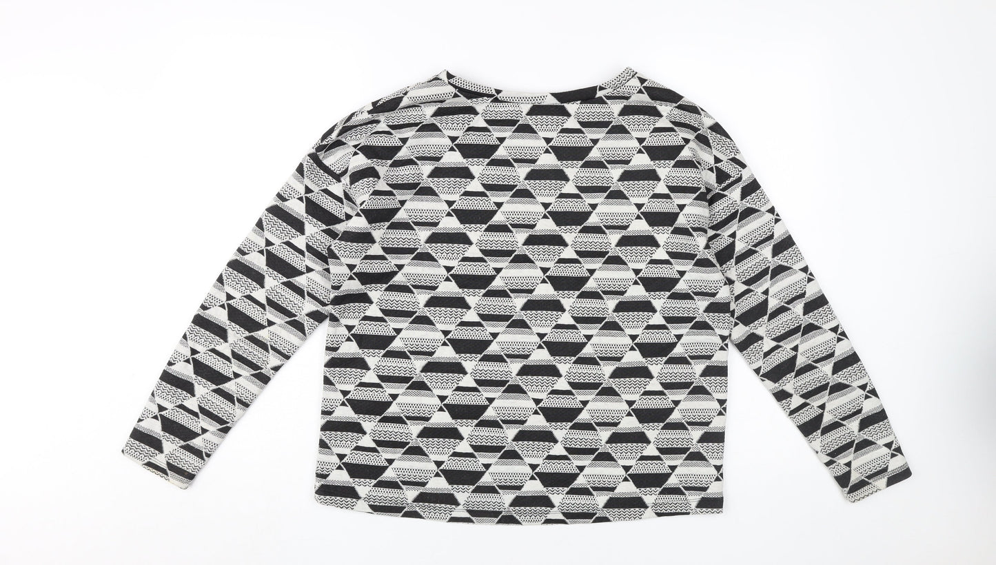Womens UK Size 12 H&M Black Basic Long Sleeve Top