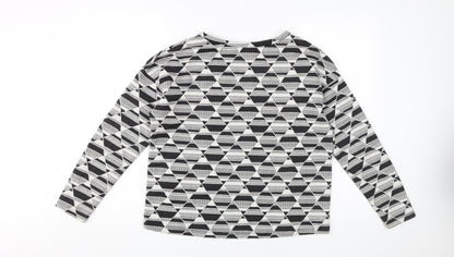 Womens UK Size 12 H&M Black Basic Long Sleeve Top