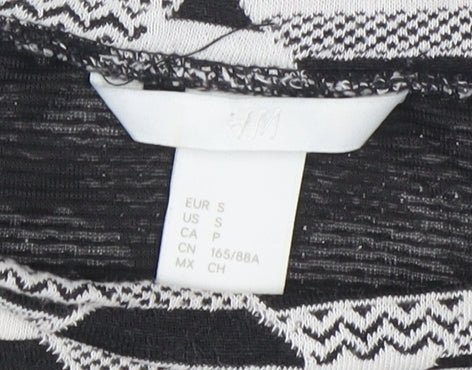 Womens UK Size 12 H&M Black Basic Long Sleeve Top