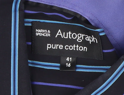 Mens UK Collar Size 41 Marks and Spencer Smart Multicoloured  Dress Shirt