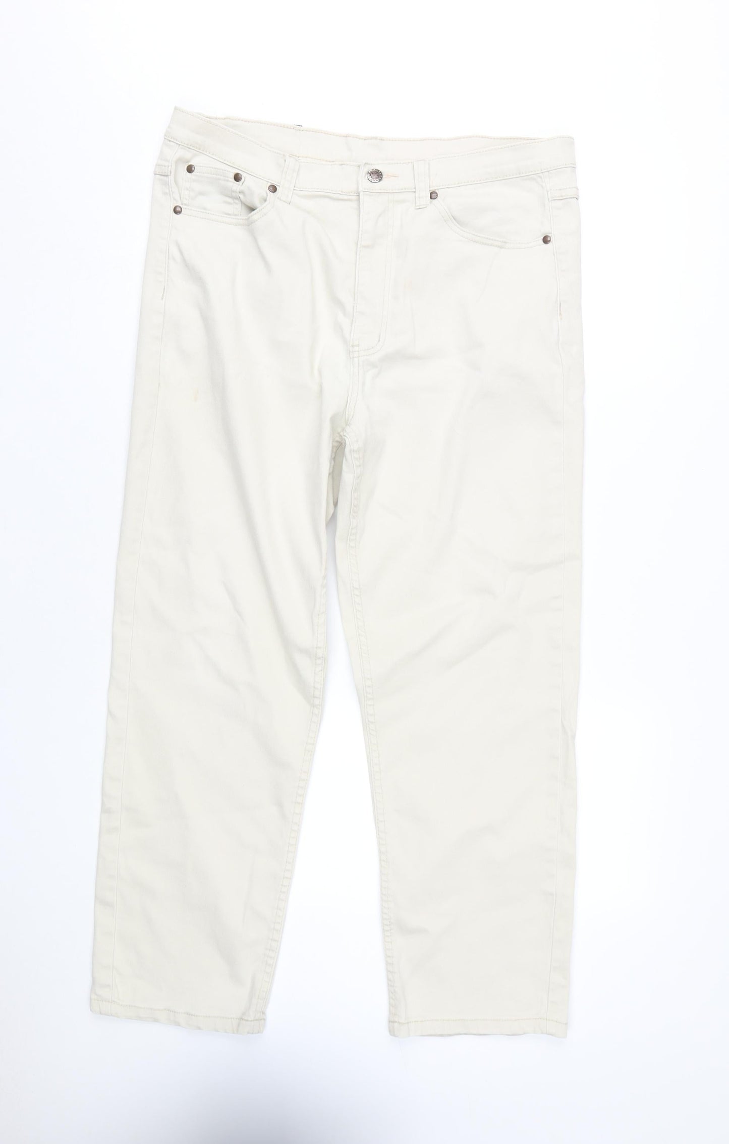 Cotton Traders Men's Ivory Straight Jeans - Size 36