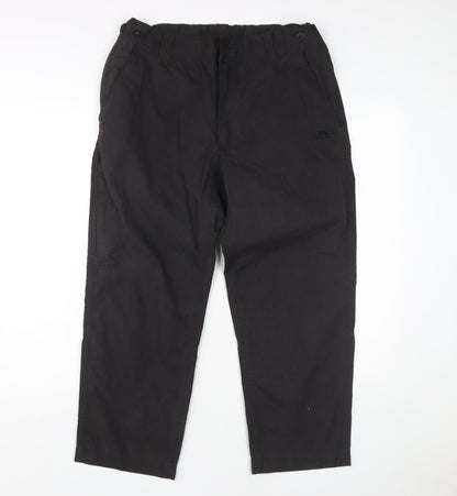 Mens UK Size S Trespass Regular Fit Cargo Black Trousers