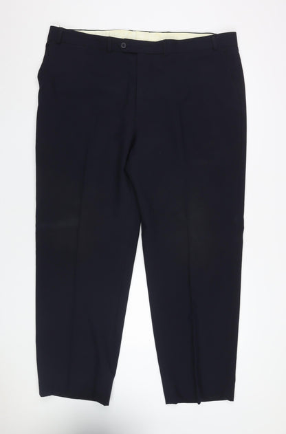 EWM Men's Black Dress Pants - Size 44, Straight Fit