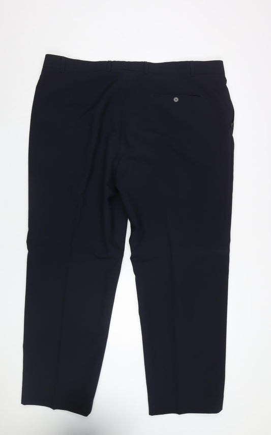 EWM Men's Black Dress Pants - Size 44, Straight Fit