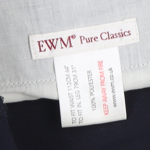 EWM Men's Black Dress Pants - Size 44, Straight Fit
