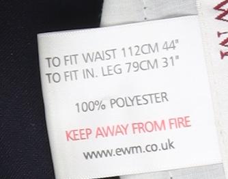 EWM Men's Black Dress Pants - Size 44, Straight Fit