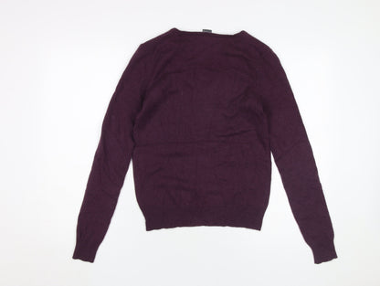 Gap Men's Purple Cashmere V-Neck Jumper S