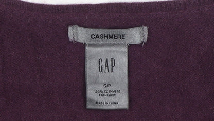 Gap Men's Purple Cashmere V-Neck Jumper S
