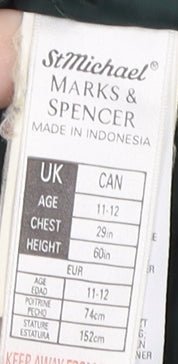 Teens UK Size 11-12 Marks and Spencer Green Parka Coat