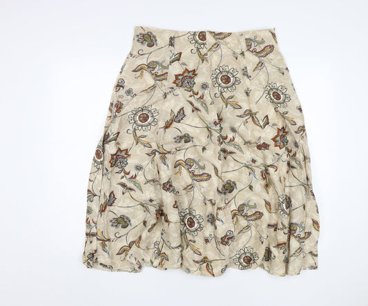 Marks and Spencer Women's Beige Long Floral Skirt Size 18