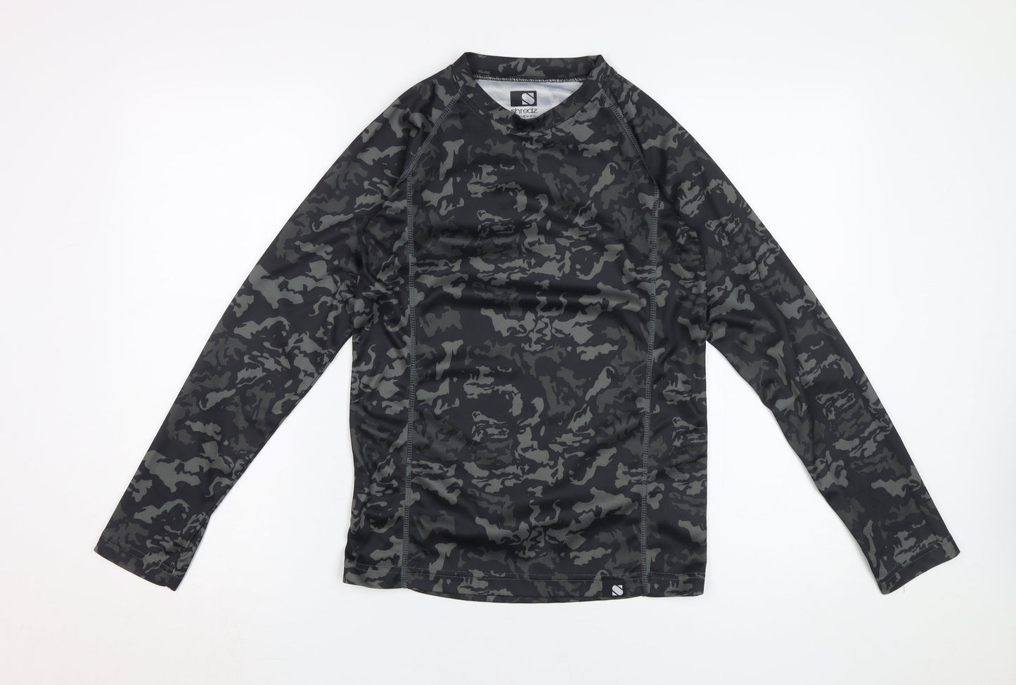 Shredz Boys Black Camouflage Long Sleeve Jersey 13 Yrs