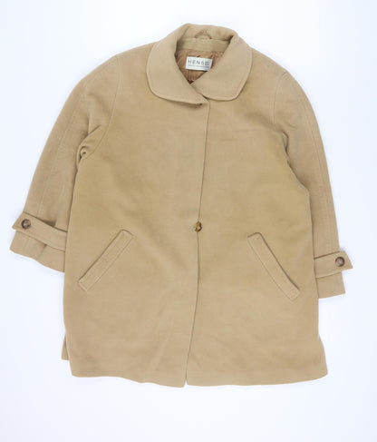 Hensel Beige Wool Angora Women's Mid-Length Overcoat